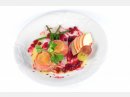 Grilled Goaty Cheese with Parma Ham and with Cranberries