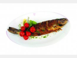 Grilled trout with cherry tomatoes